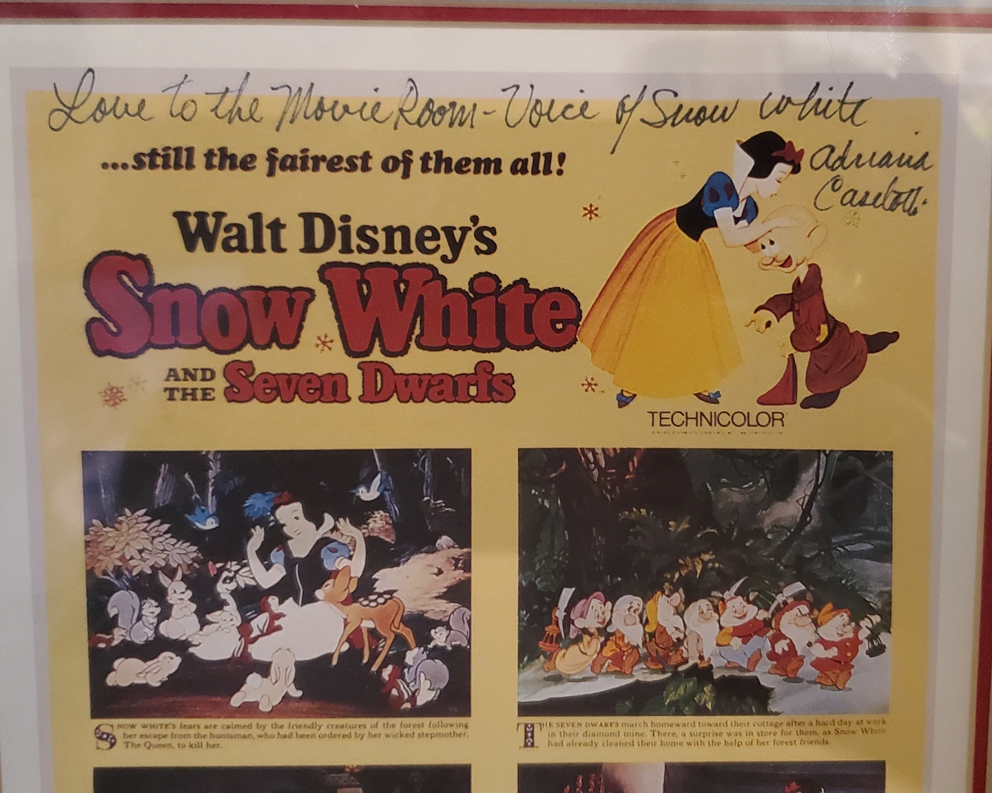 Framed Walt Disney Snow White 1967 Lithigraoh signed - photo 2