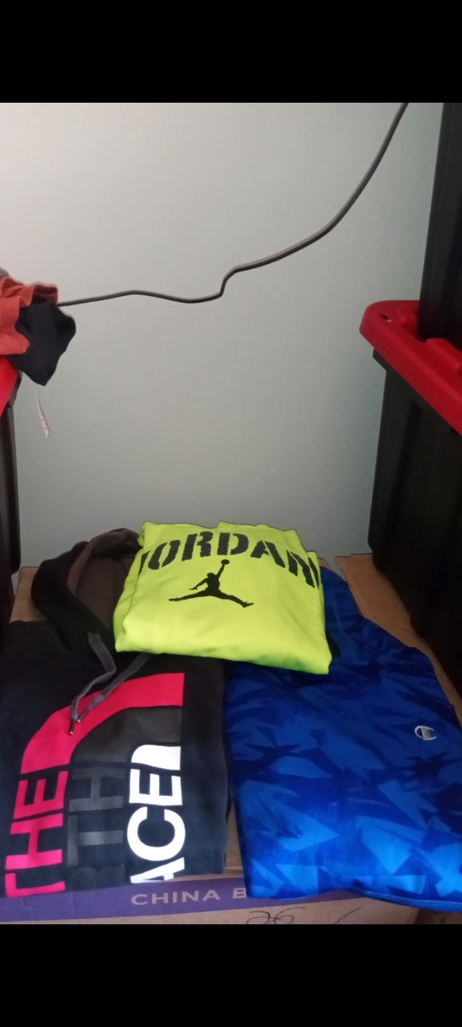 Set of 4 Assorted Hoodies and Sweater, selling indv.