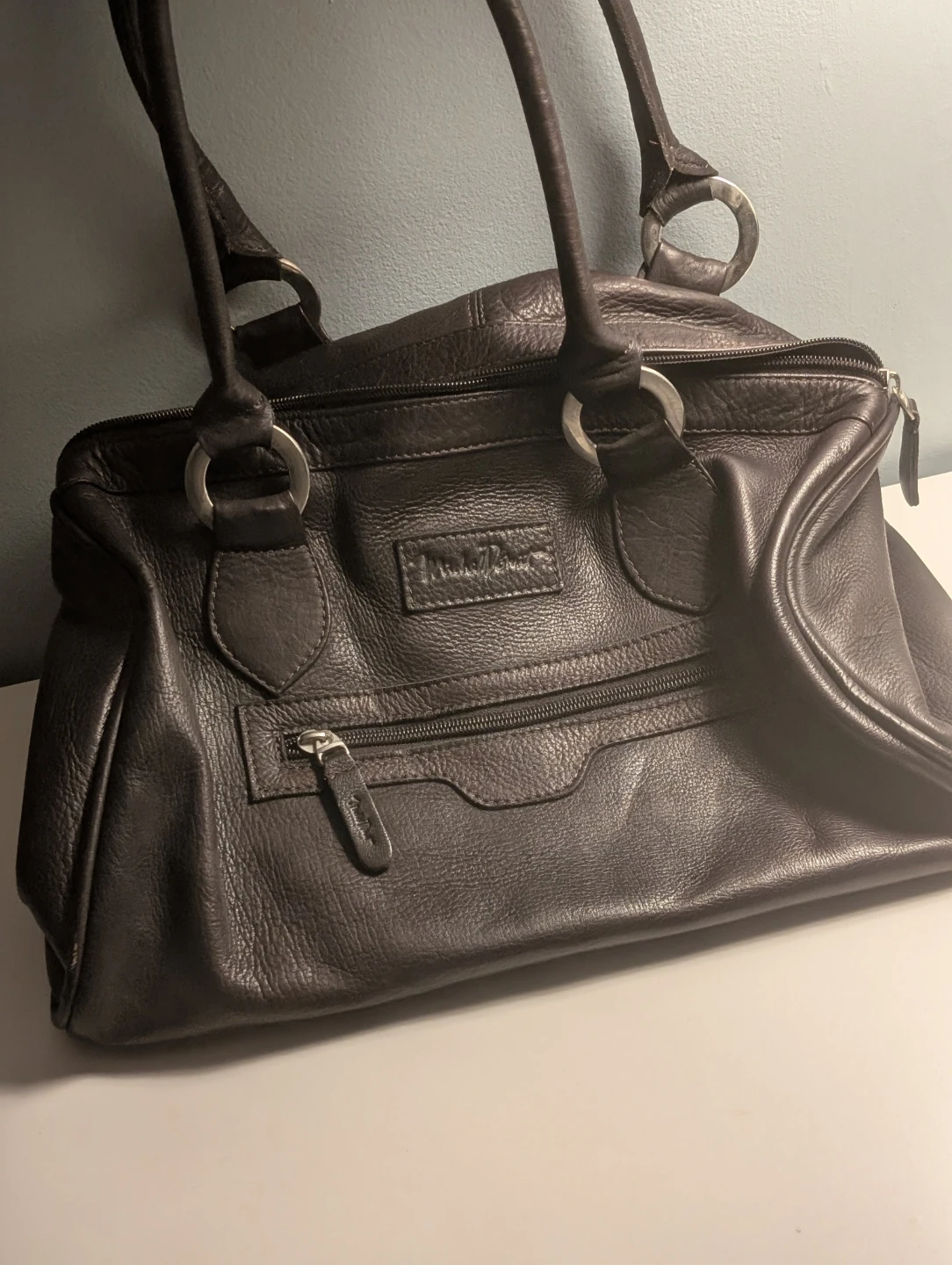 Black Leather Michael Kors Handbag