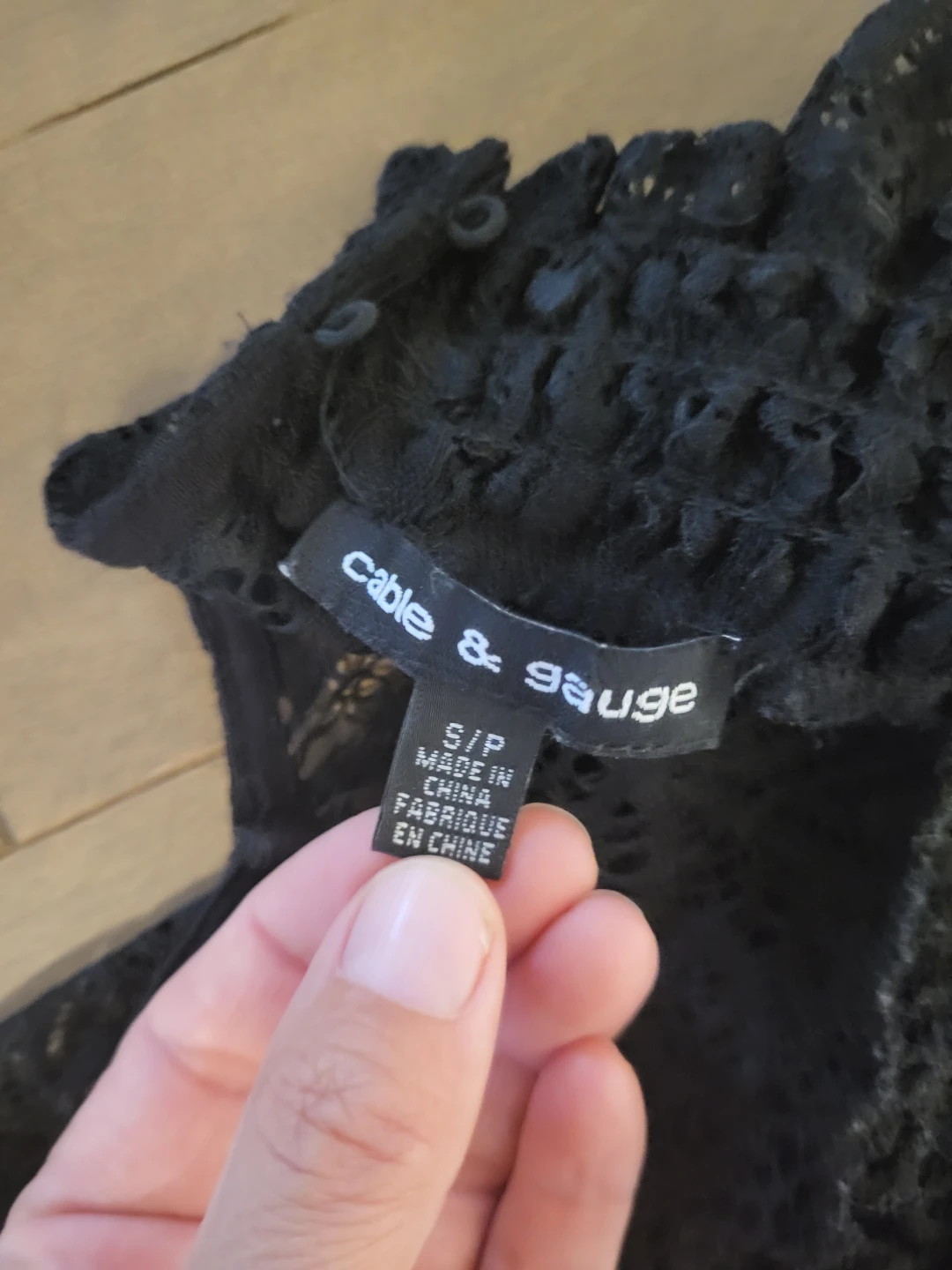 Cable & Gauge black lace long sleeve blouse - photo 2