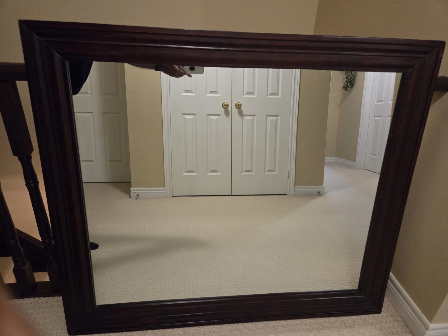 Large Wooden Wall Mirror 42" by 49" - photo 2