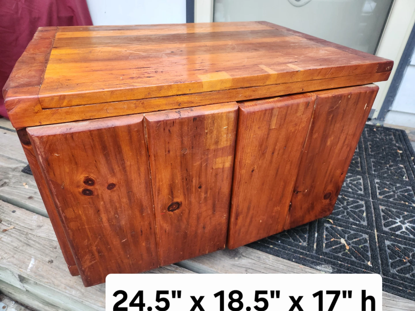 Solid Wood Storage Cabinet on Casters