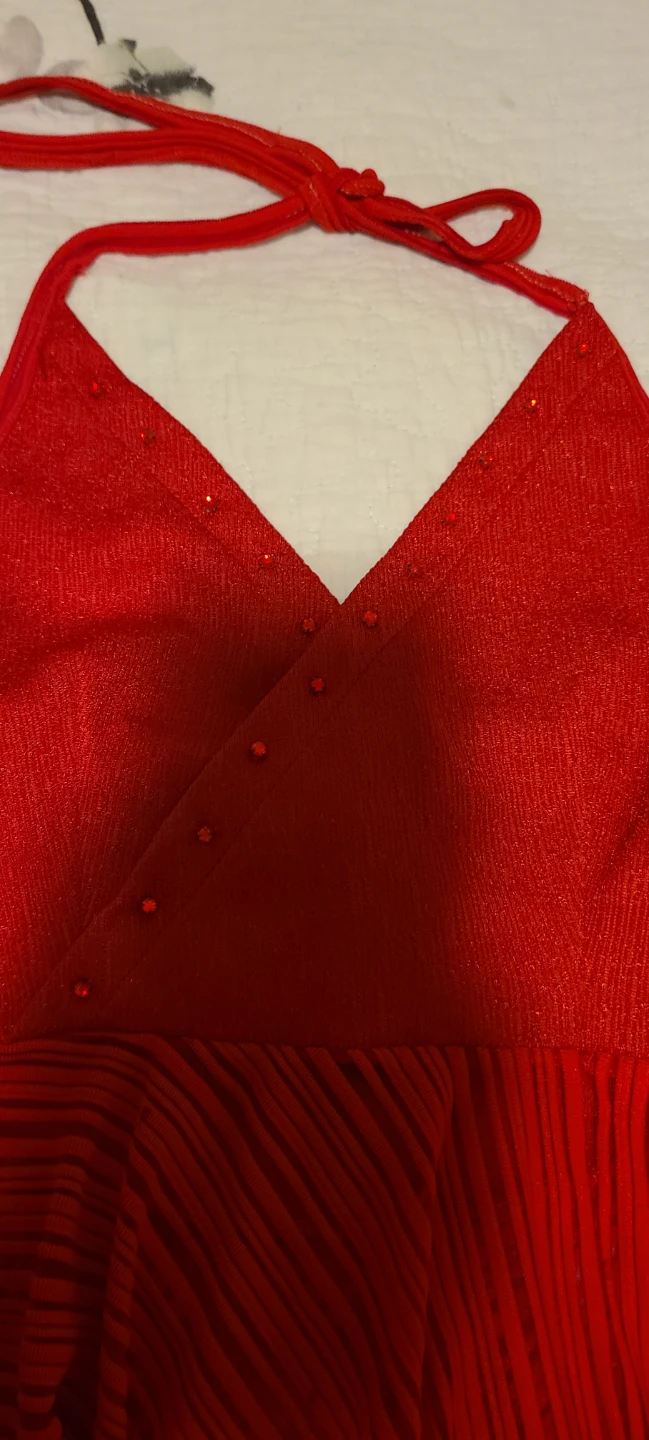 Red Rhinestone Halter Top - photo 2