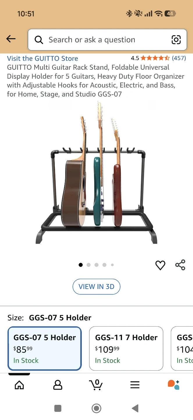GUITTO GGS-07 Multi Guitar Rack Stand - 5 Holder - photo 3
