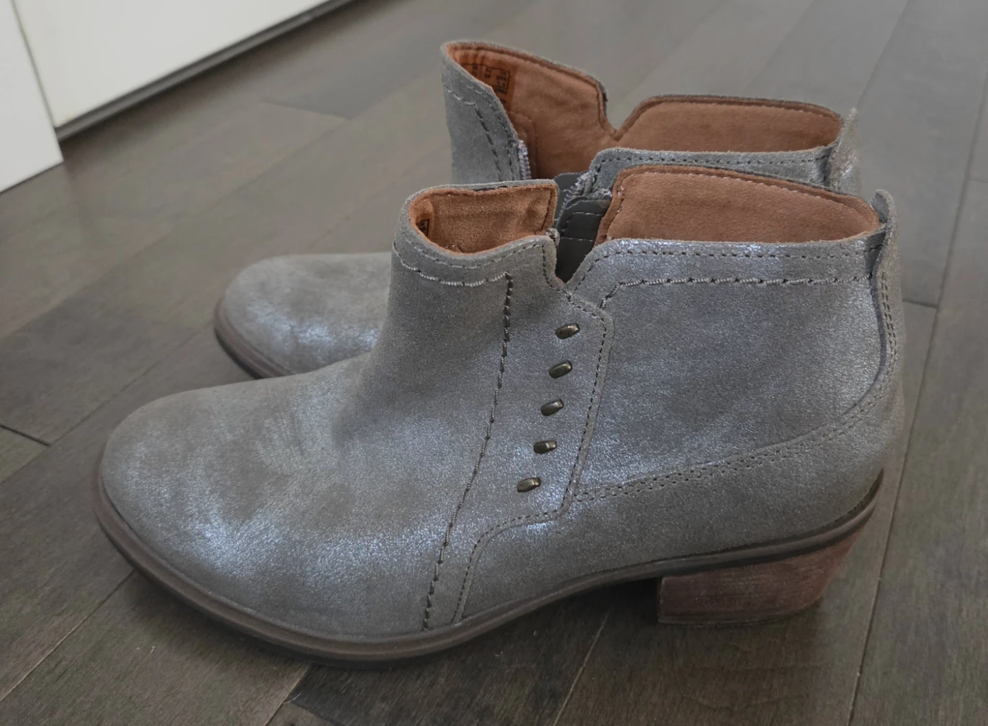 Clarks Silver Shimmer Ankle Boots
