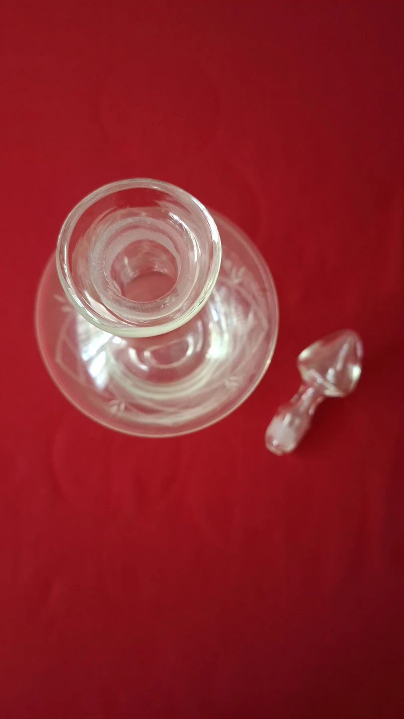 Two Vintage Etched Glass Decanters - photo 3