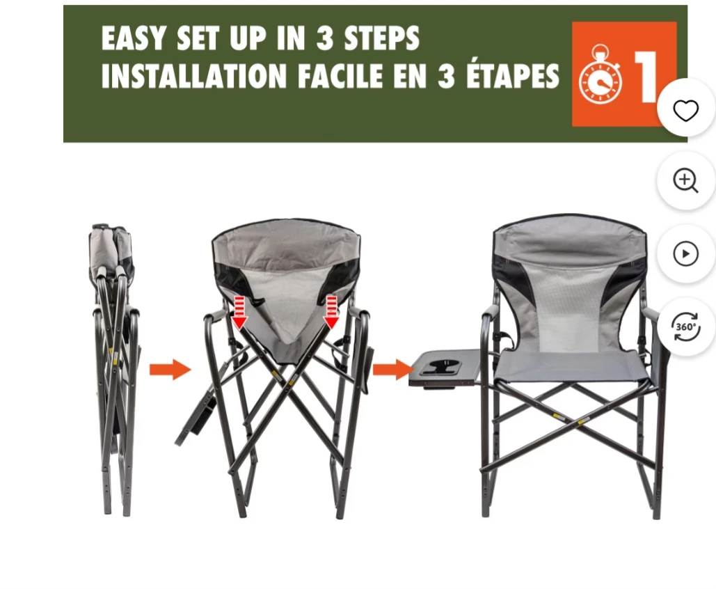 New Folding Chair with Side Table - photo 3