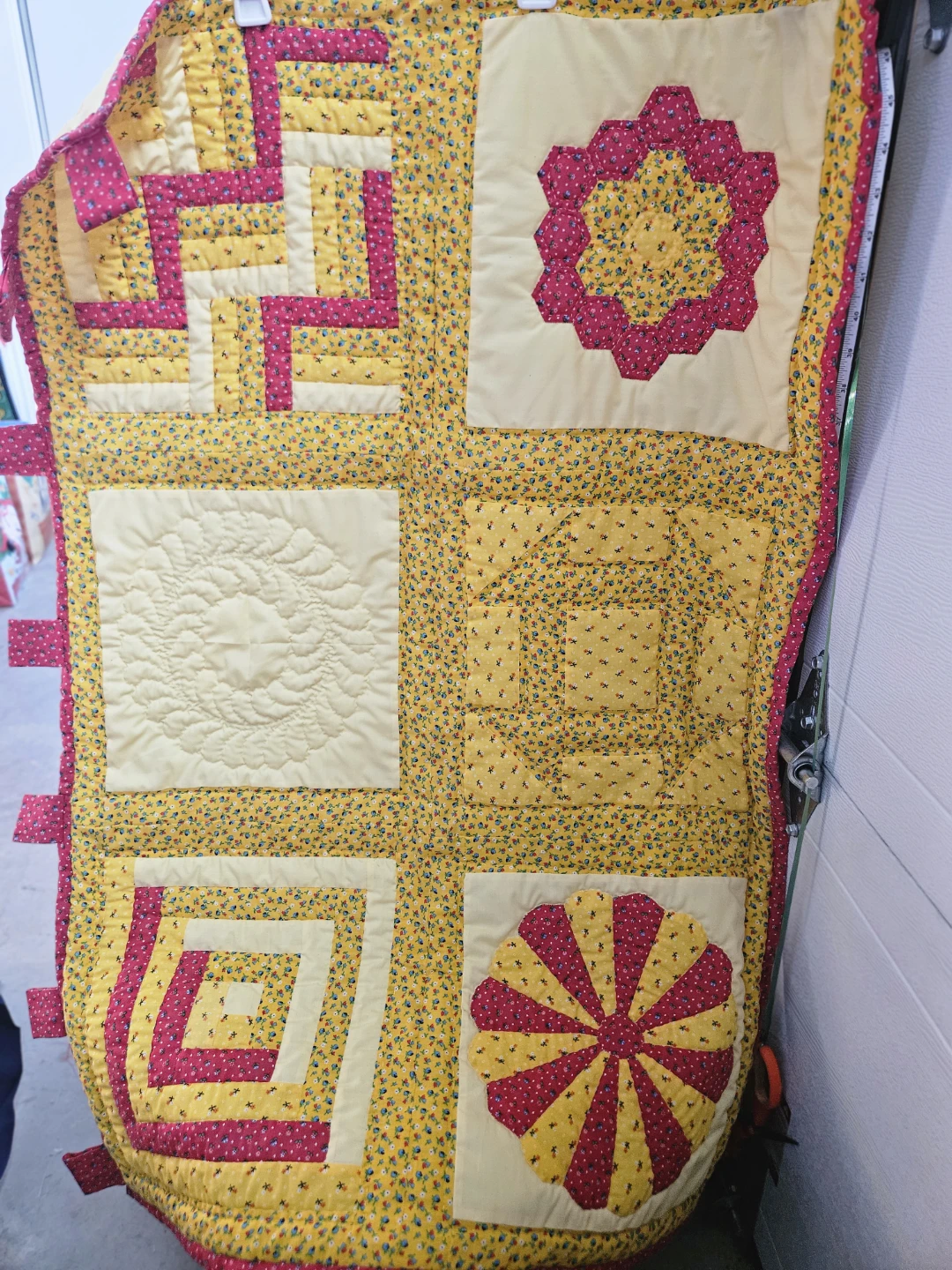Handmade Floral Patchwork Quilt/wall decor