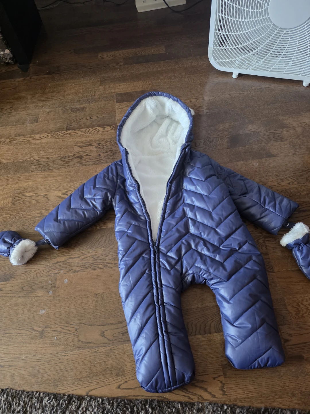 Blue Padded Baby Snowsuit Size 90