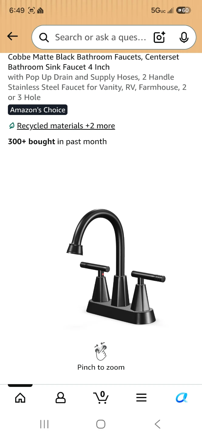 Cobbe Matte Black 4-Inch Centerset Bathroom Faucet - photo 3