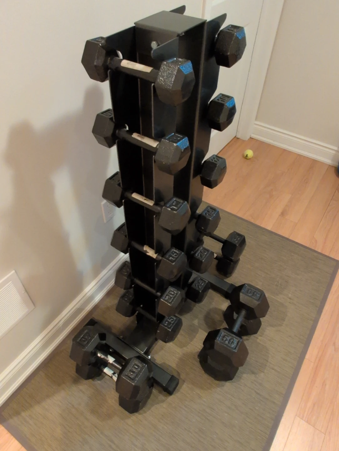 Cast Iron Hex Dumbbell Set with Vertical Rack - photo 3