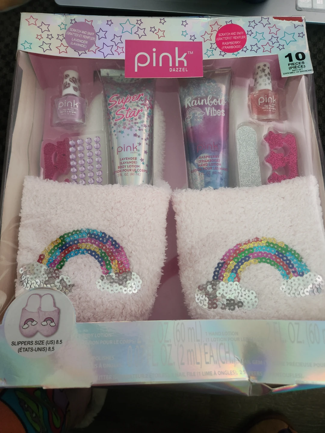 Pink Dazzel Bath and Slipper Set