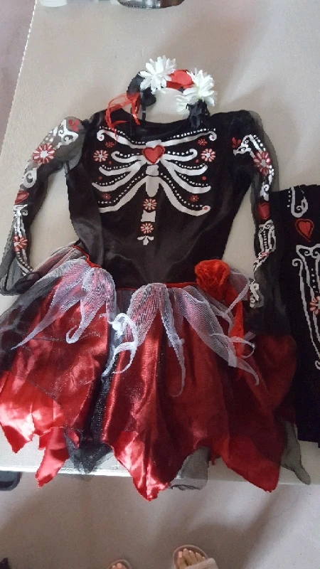 Girls Day of the Dead Skeleton Halloween Costume