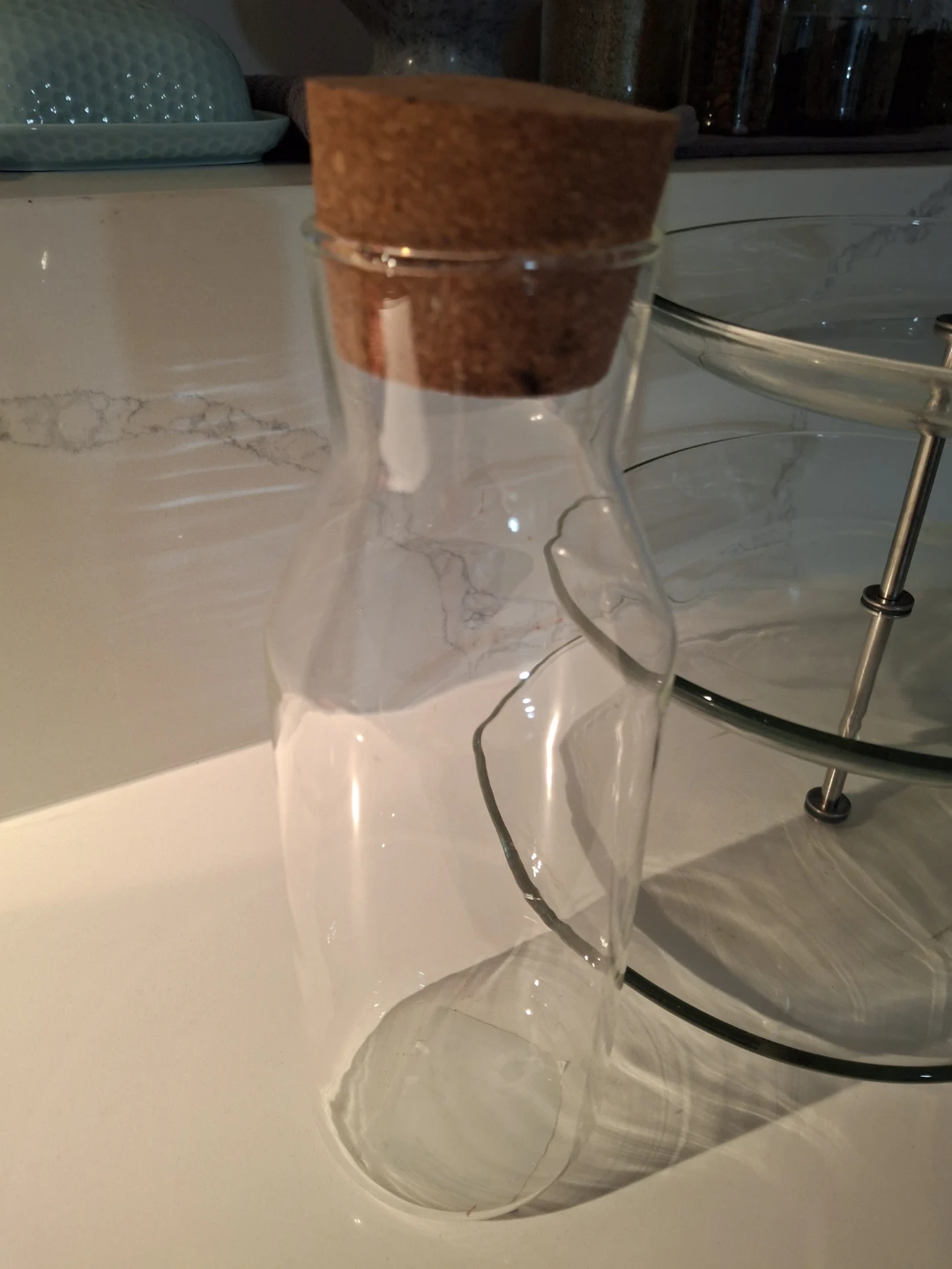 Glass Bottle and Three-Tiered Serving Stand - photo 2