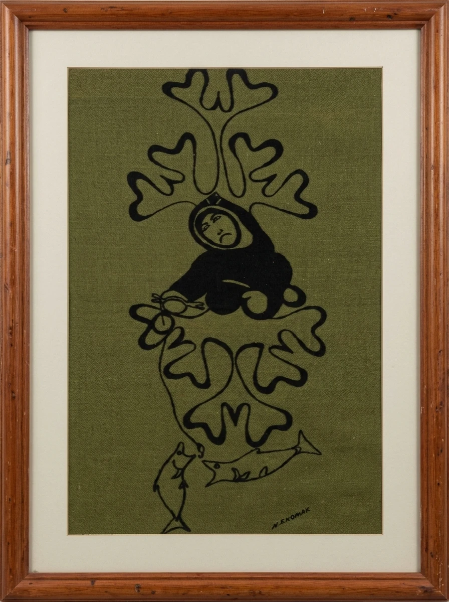 Inuit Silkscreen Textile Picture by Nanooak