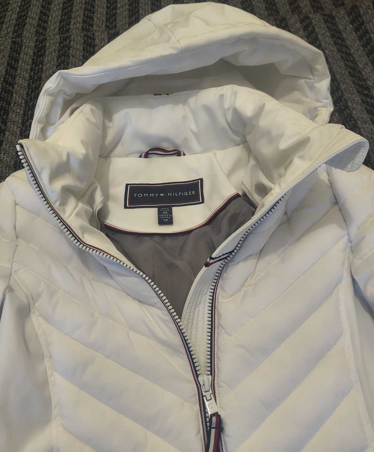 Tommy Hilfiger White Quilted Hooded Jacket XS - photo 3