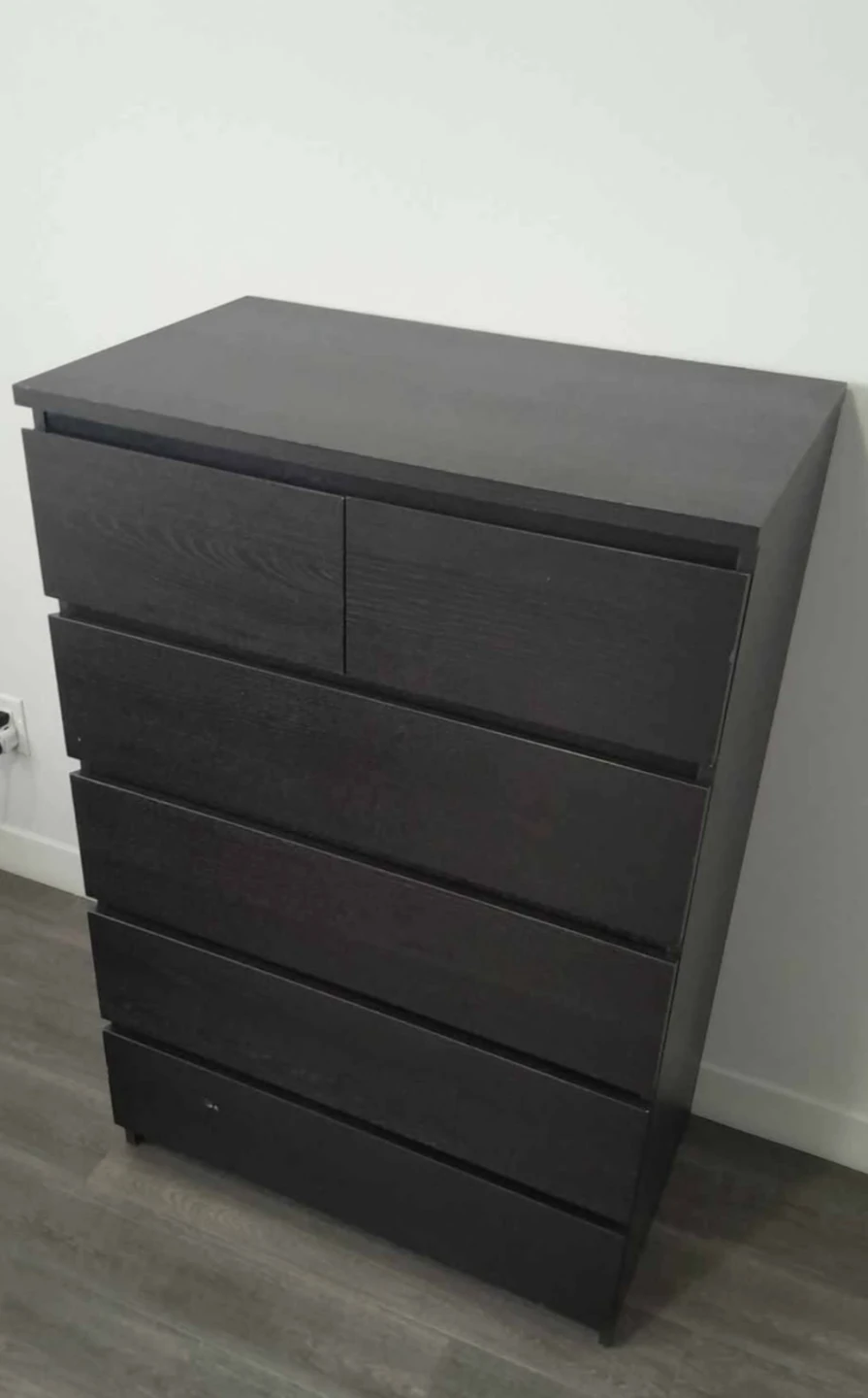 IKEA Black Wood Grain 6-Drawer Dresser - photo 2