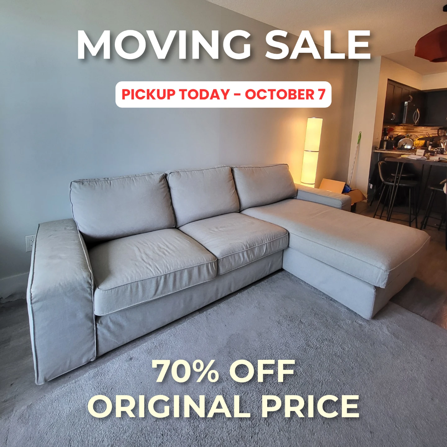 KIVIK Sectional Couch for $200 - Pickup until 10 AM on OCT 8 📦