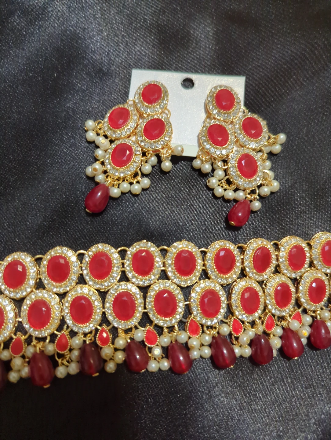 Red Stone Jewellery Set - photo 2
