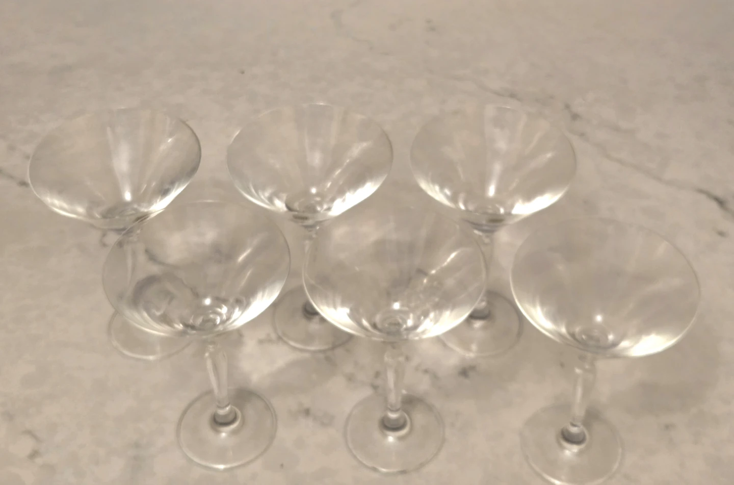 Set of 6 LR (Leadnicke Rovne)  crystal Slovakia martini glasses - photo 2