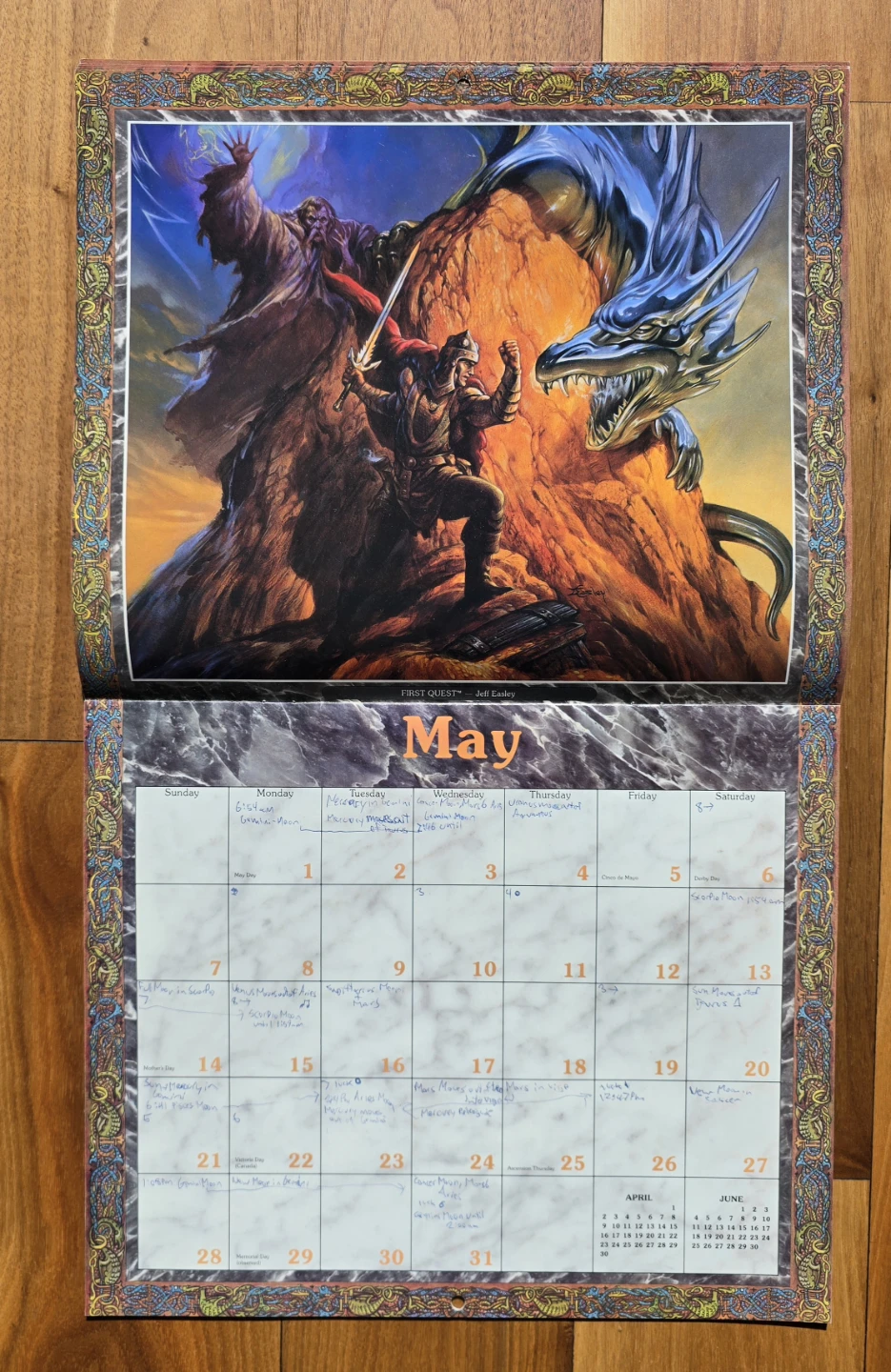 1995 Dragonlance & Other Worlds Calendar - photo 4