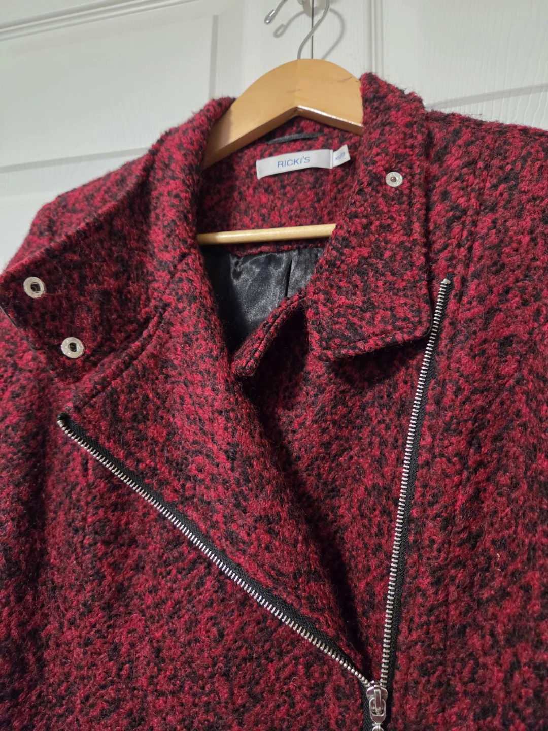Ricki's Red and Black Moto Coat Size - XS - photo 3