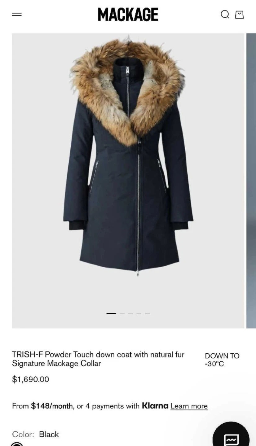 Mackage Trish-F Down Coat, Black (longline) (XS) ☃️❄️ - photo 2