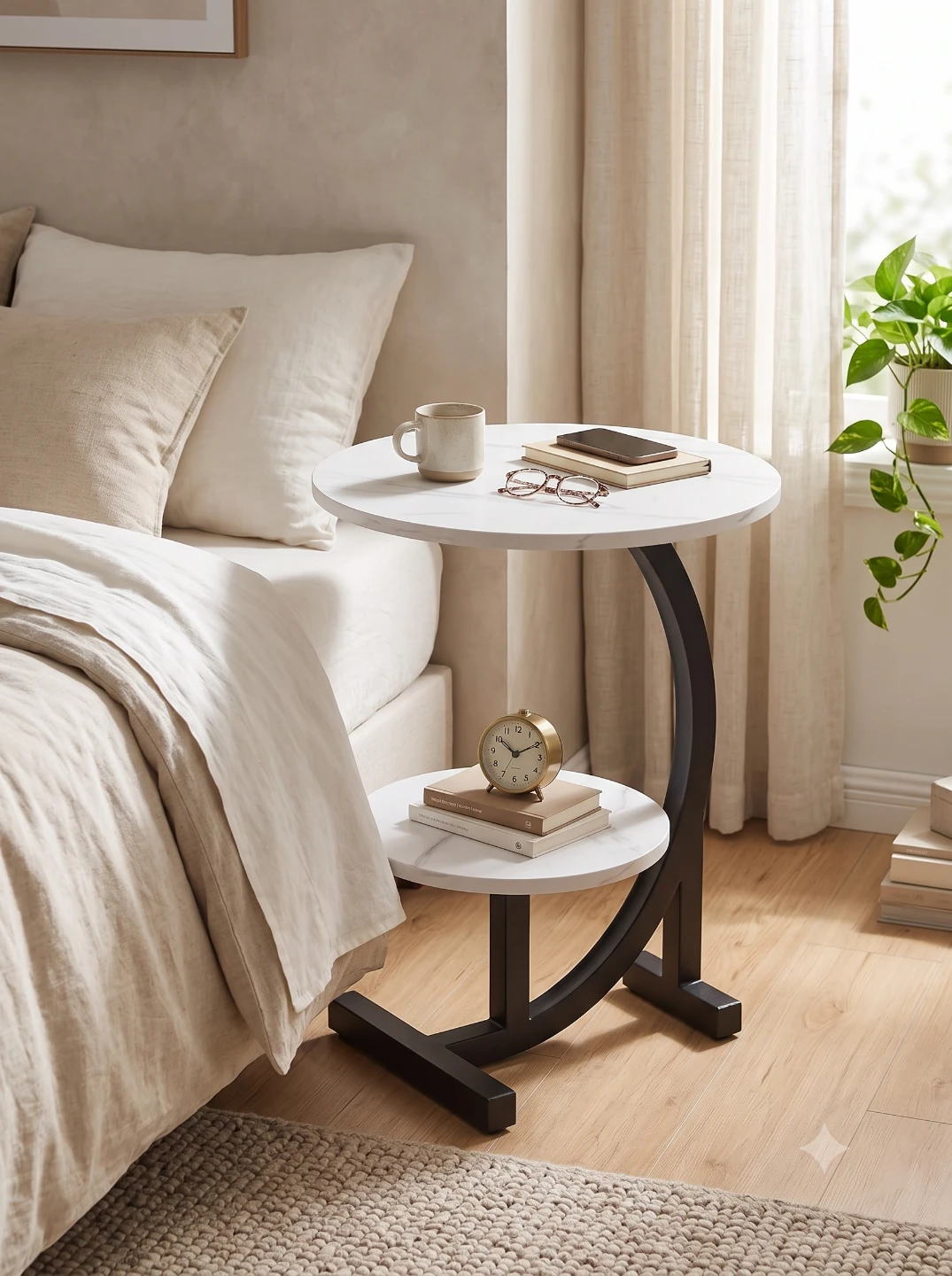 Brand New Two-Tier Marble Top C-Table - photo 2