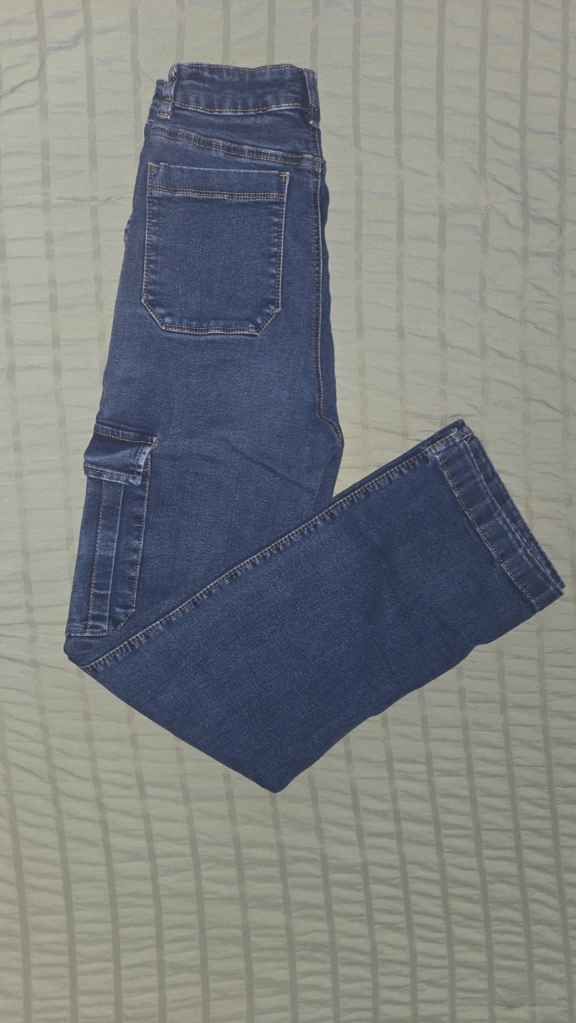 Blue Dark Wash Cargo Jeans - photo 3
