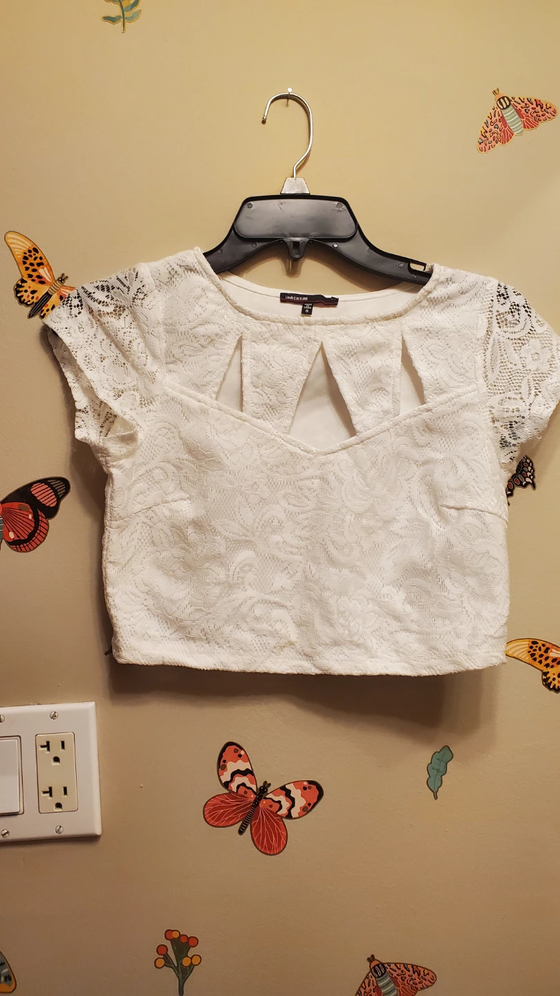 Love Culture White Lace Crop Top