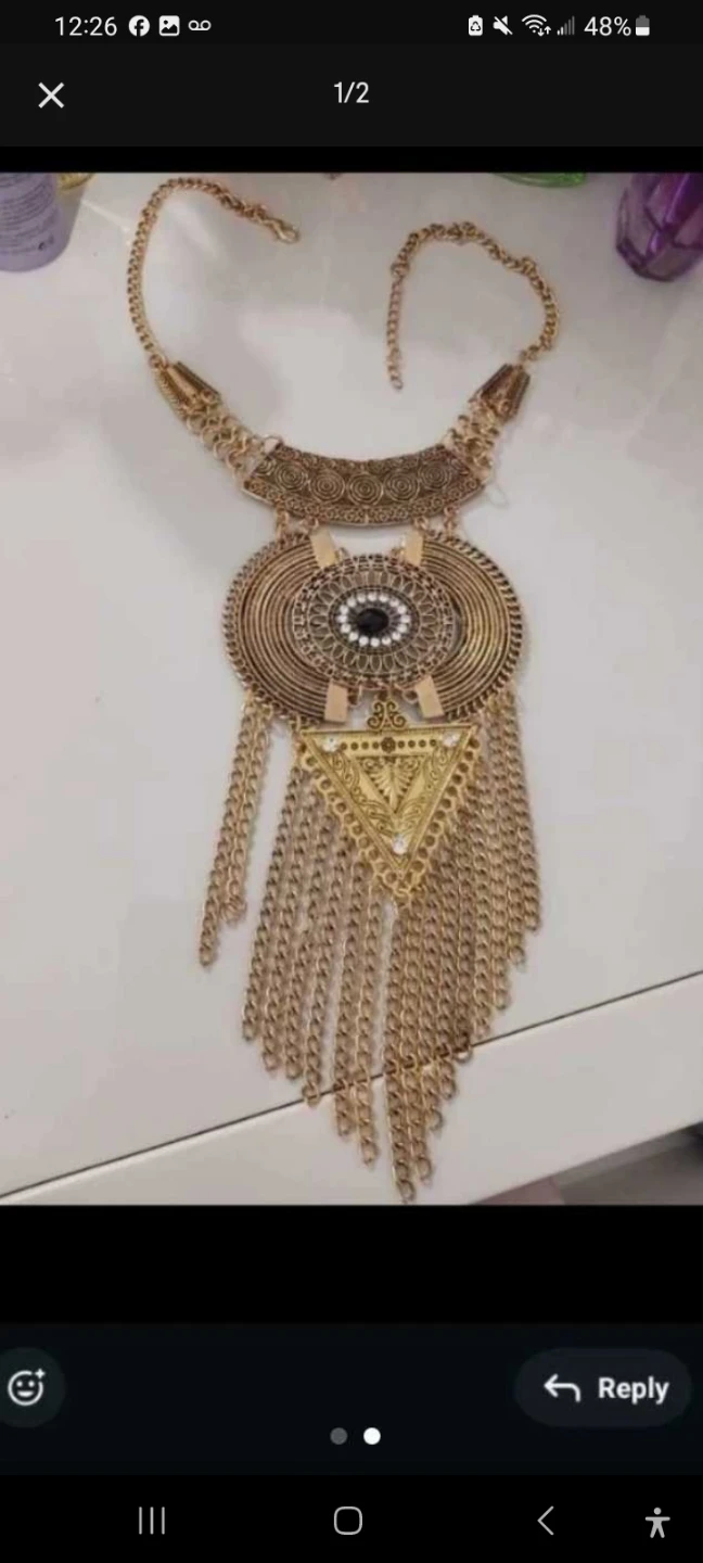 Gold-Tone Statement Necklace - photo 2