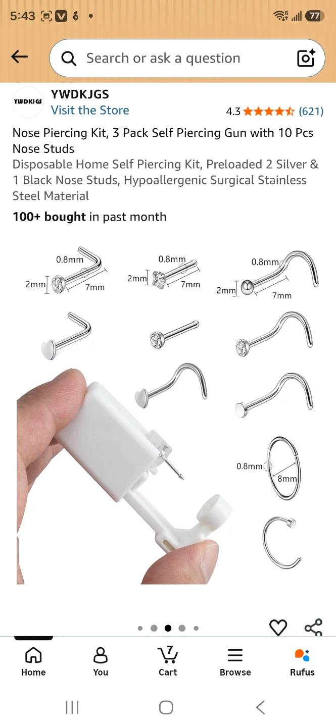 YWDKJGS Nose Piercing Kit 3 Pack - photo 2