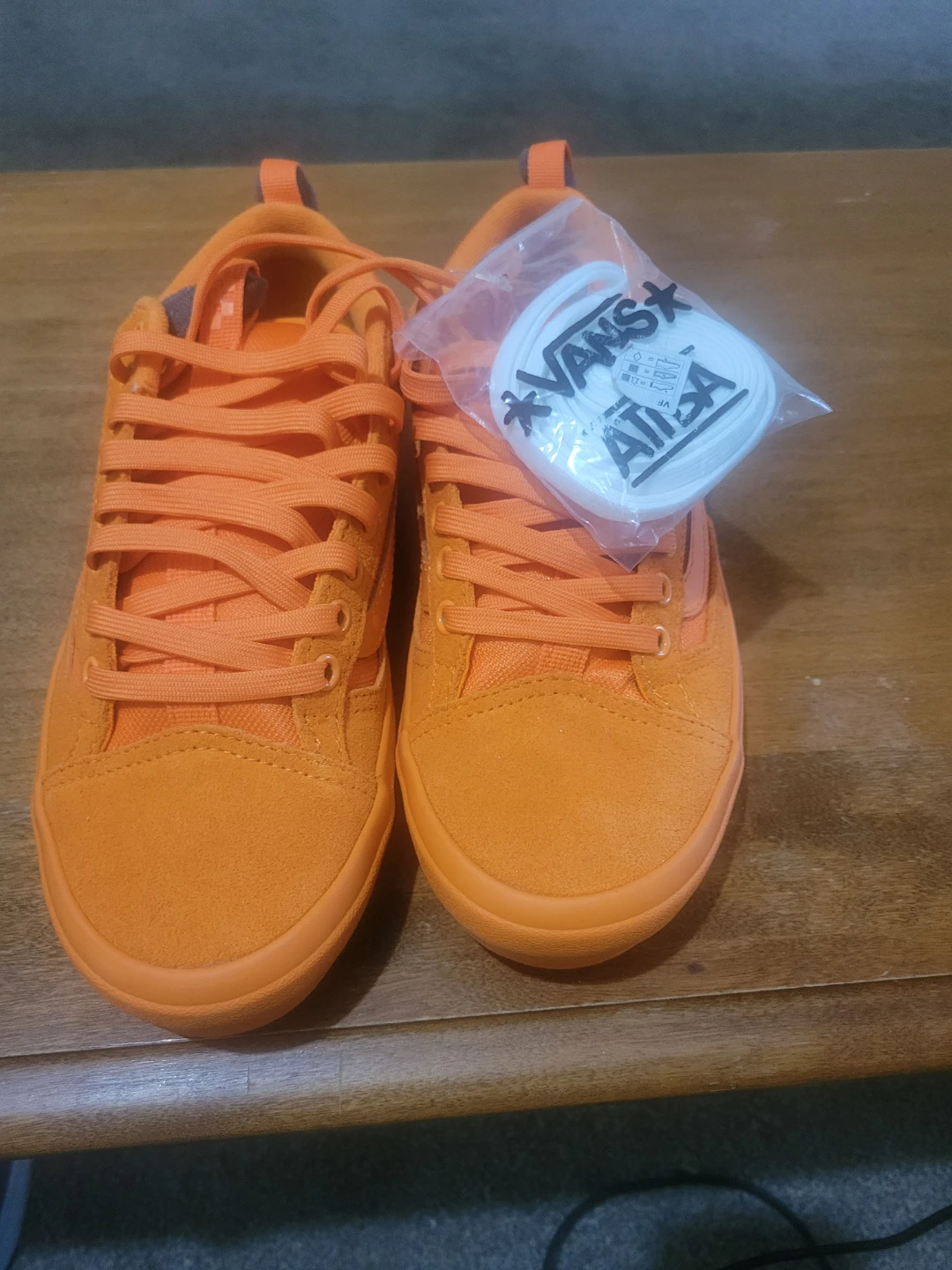 Orange Vans Skateboarding Shoes