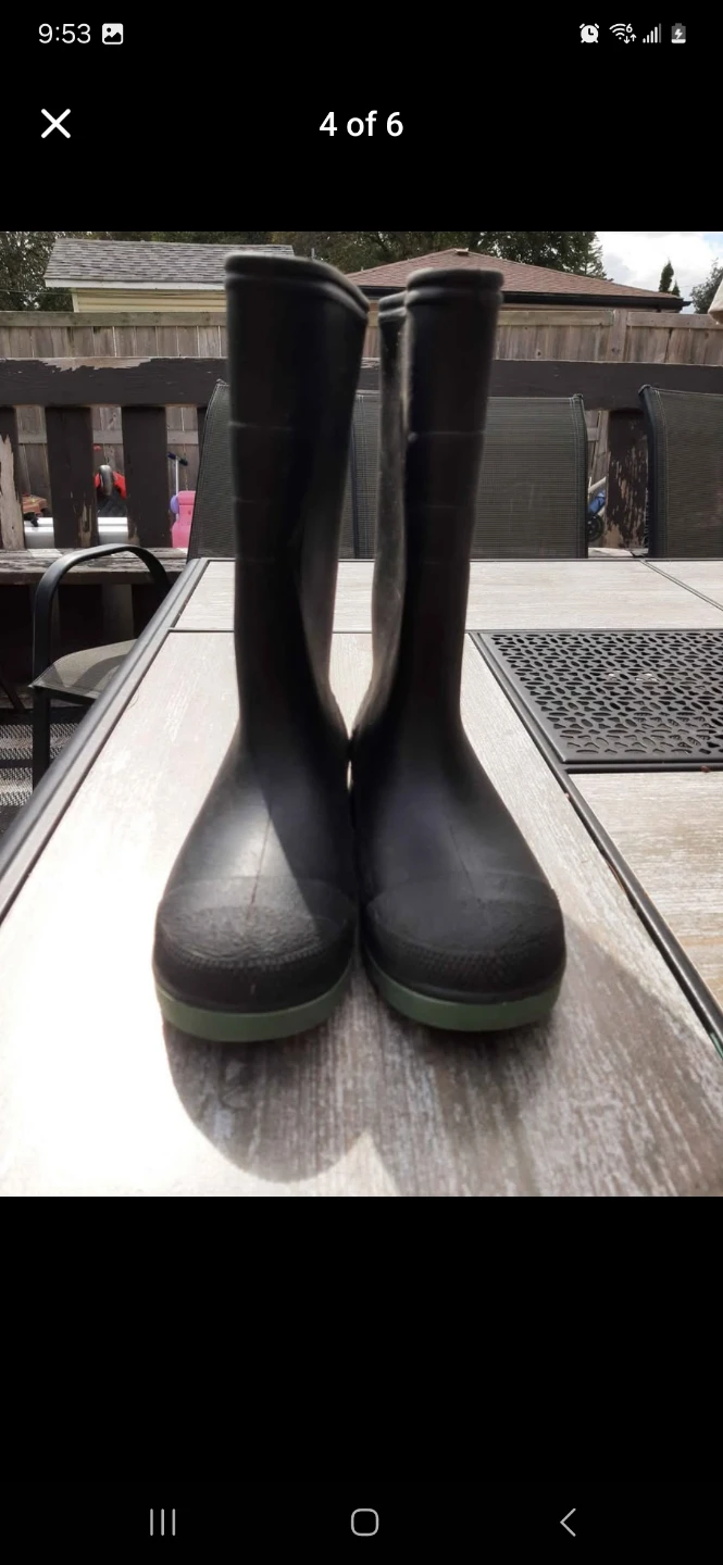 Kids Black Rain Boots Size 3 - photo 4
