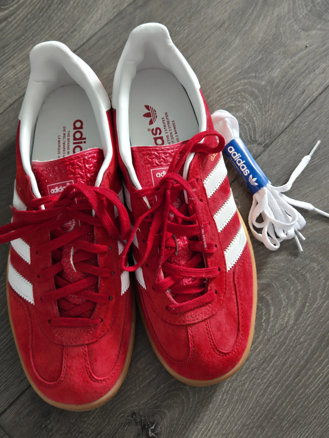 US 7 1/2 - Adidas Gazelle Red Suede Sneakers