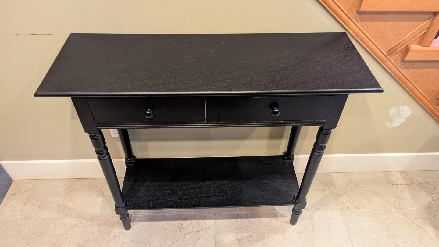 Black Wooden Console Table with Drawers - photo 2