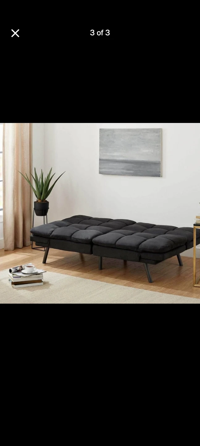 Black Modern Convertible Sofa Bed