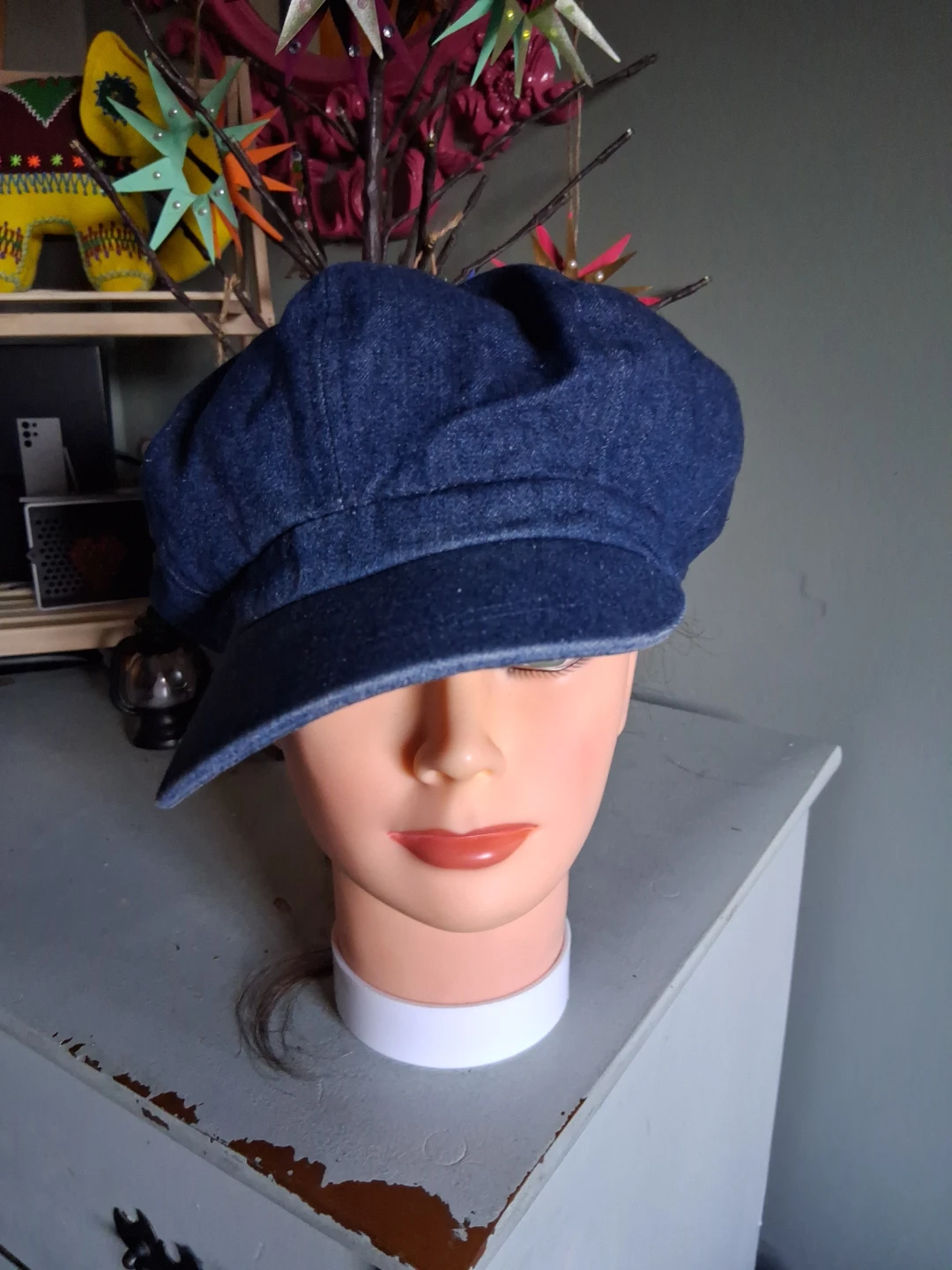 Nevadao Denim Newsboy Cap
