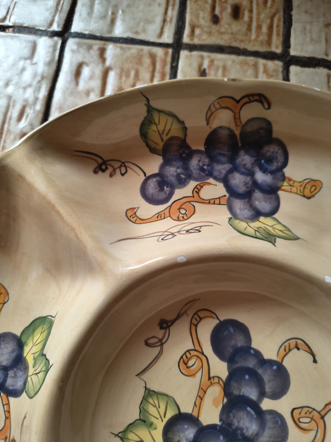 Ceramic Grape Pattern Serving Platter - photo 2
