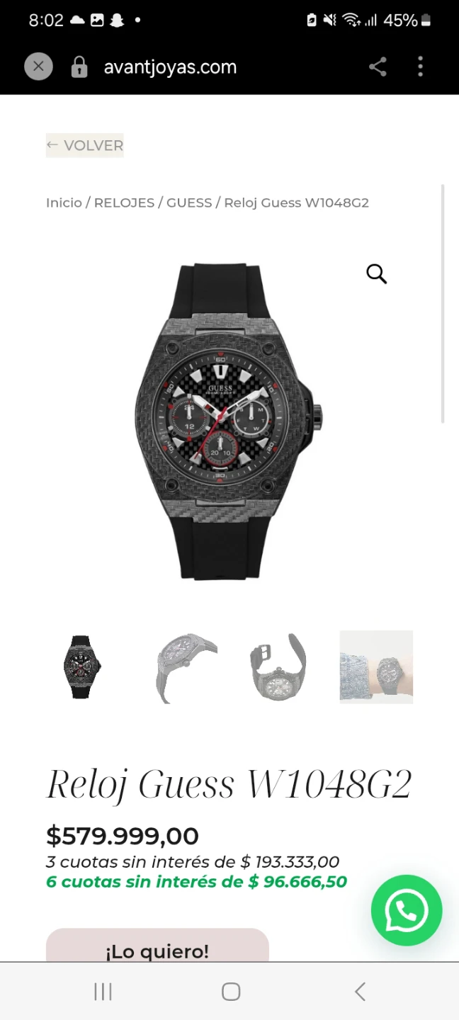 GUESS W1048G2 Legacy 45mm Men's Black Silicone Watch - photo 2