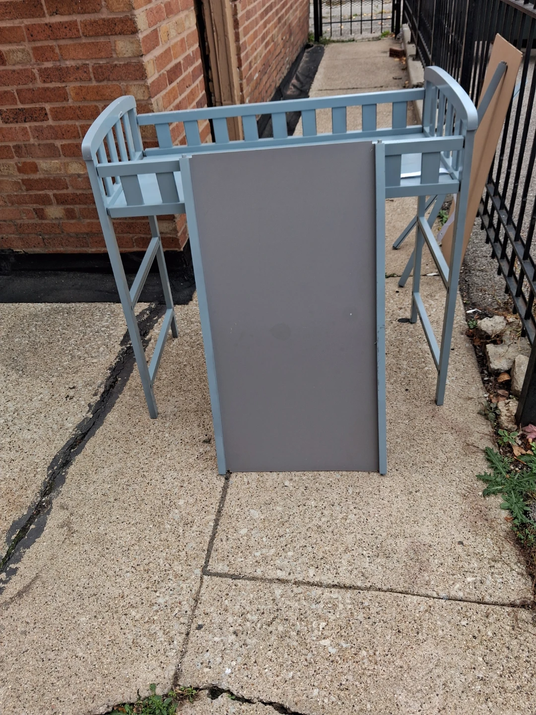 Gray Nursery Changing Table with Pad - photo 2