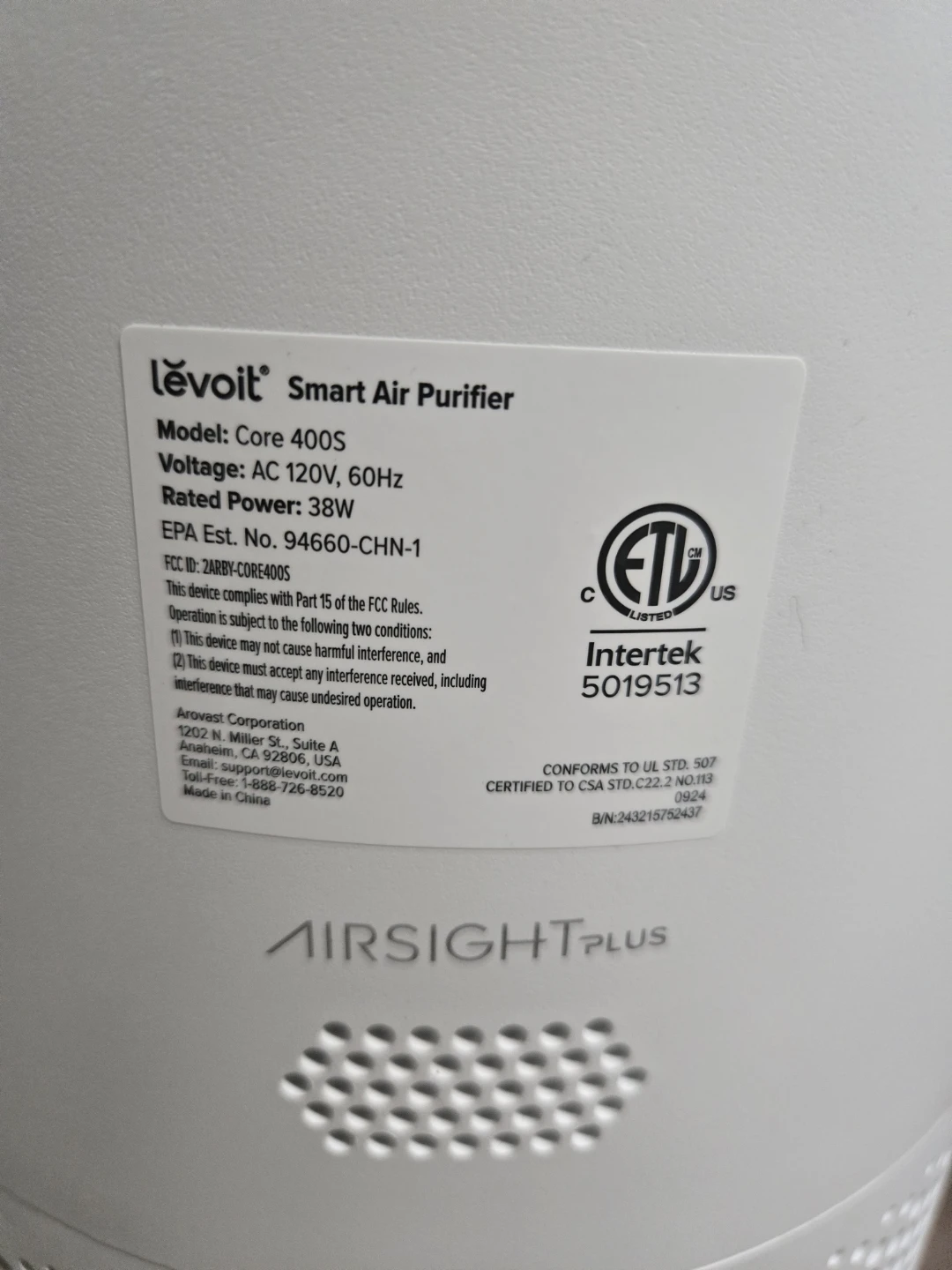 Levoit Core 400S Smart Air Purifier - photo 3