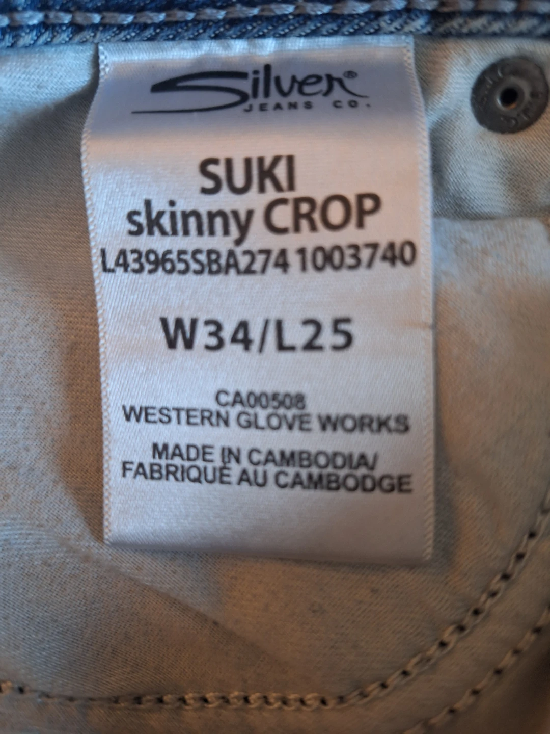 Silver Jeans Co. Suki Skinny Crop Jeans W34/L25 - photo 2