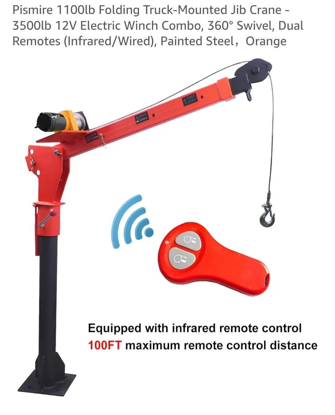 Pismire 1100lb Folding Truck-Mounted Jib Crane - photo 2