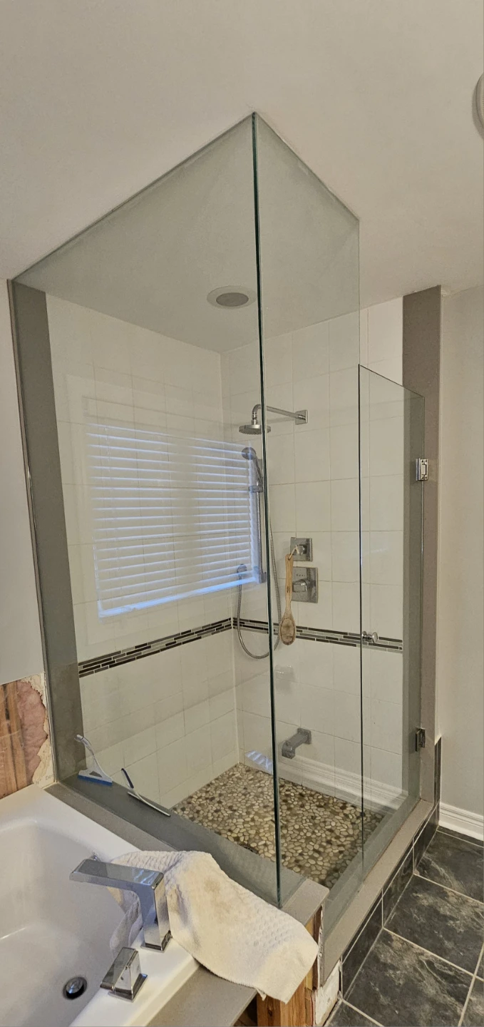 Frameless Glass Shower Door and Panels - photo 2