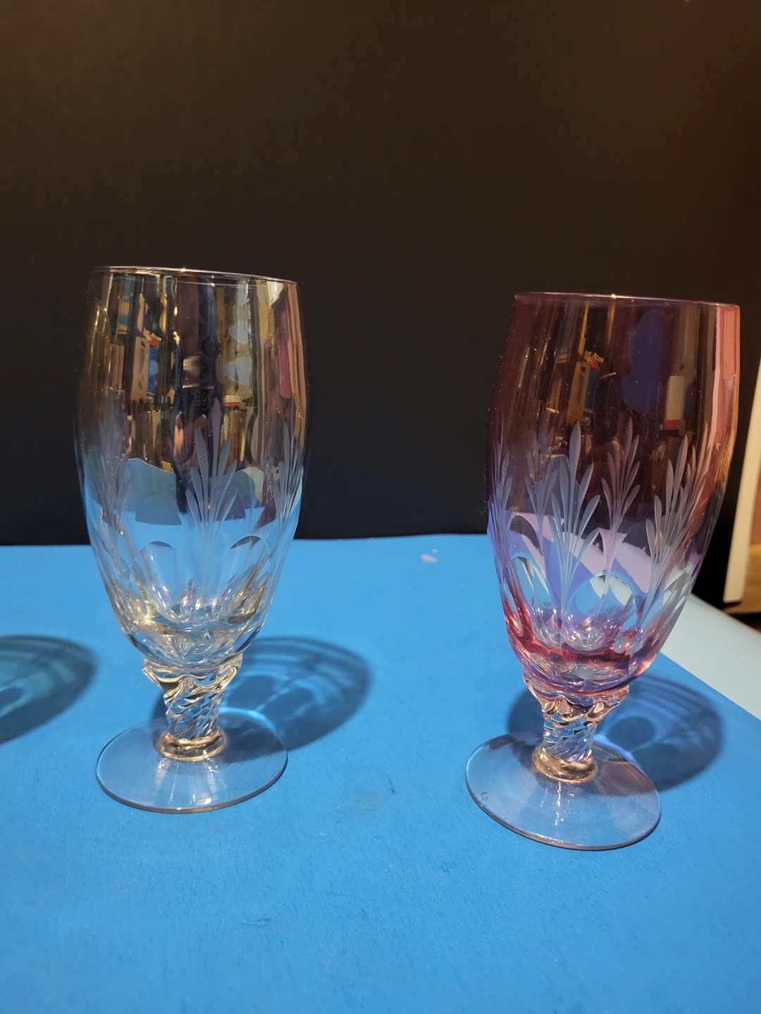 Set of 6 Etched Stemmed Glasses - photo 4