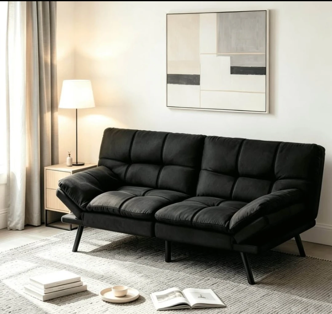 Black Modern Convertible Sofa Bed - photo 3