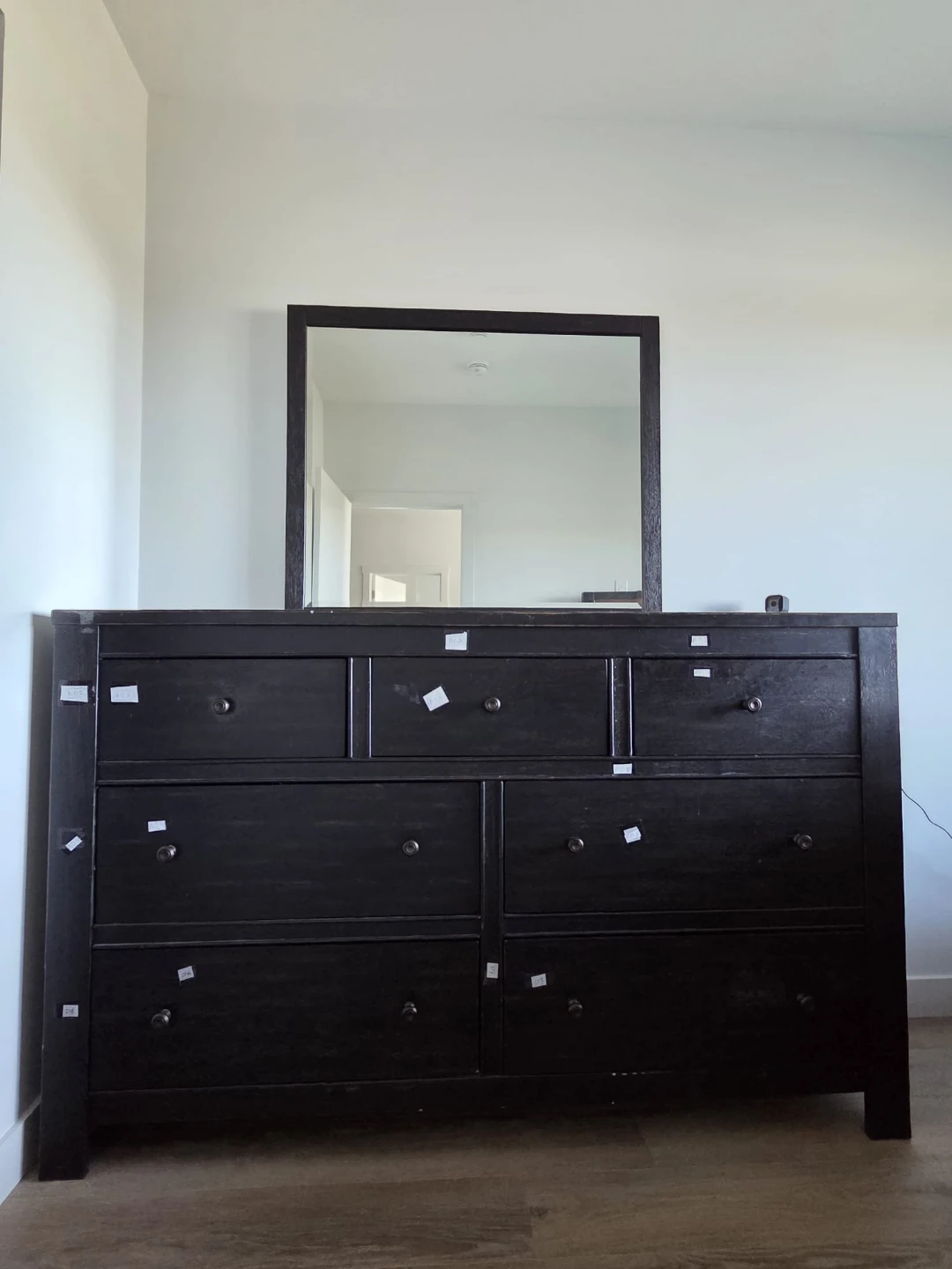 Ashley Dark Wood Dresser with Mirror