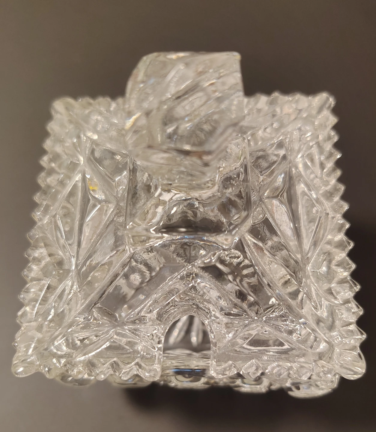 Vintage Crystal Glass Covered Sugar Bowl