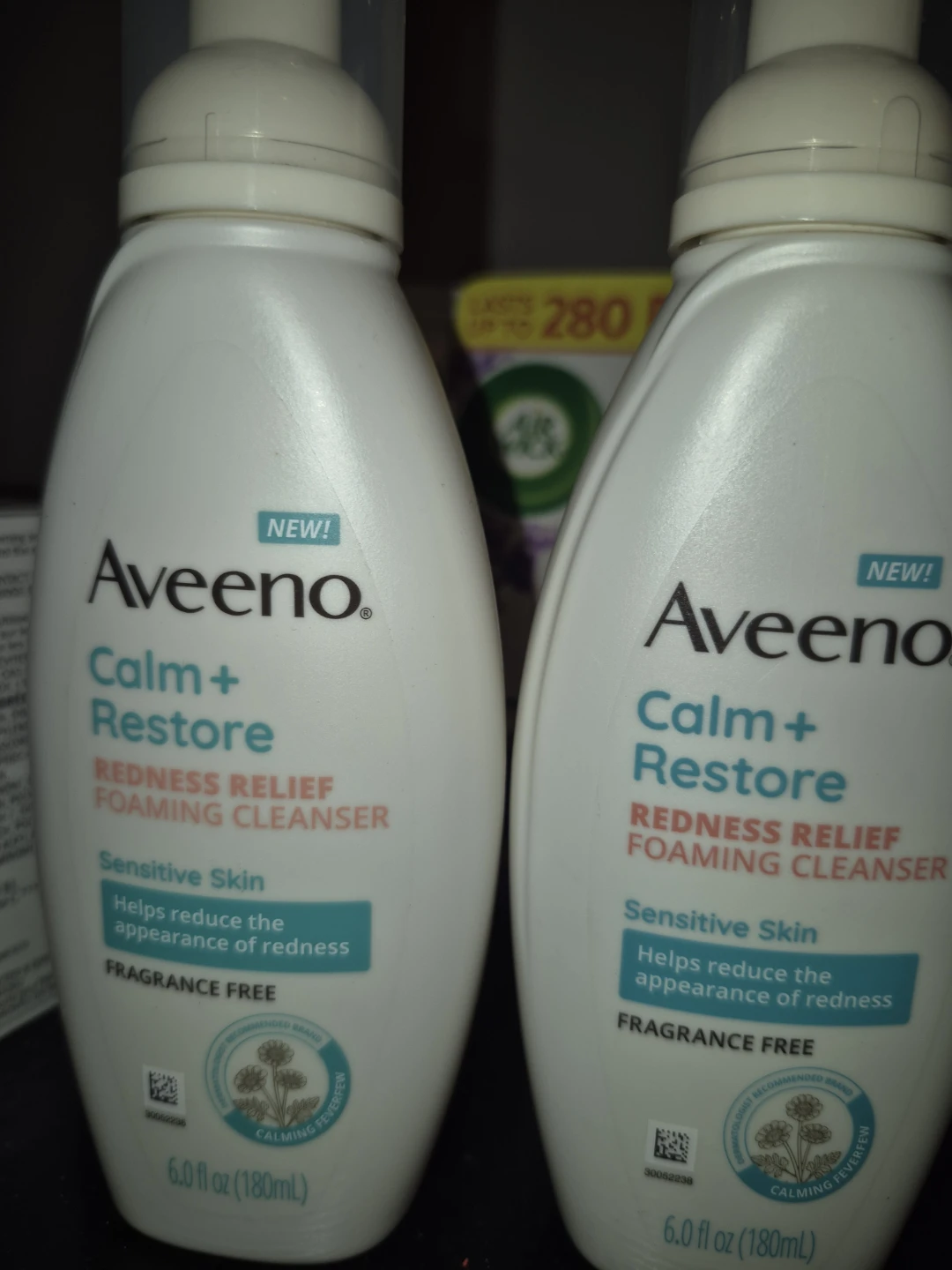 2 Aveeno Calm + Restore Redness Relief Foaming Cleansers